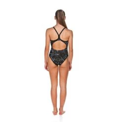 Arena Water One Piece Light Drop Back -Swim Hub Pro 001381 black grey back