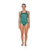 Arena Water One Piece Light Drop Back 2 Arena Water One Piece Light Drop Back -Swim Hub Pro 001381 green navy front