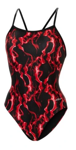 Dolfin Women's Print V-Back One Piece 29 Dolfin Women's Print V-Back One Piece -Swim Hub Pro 0100 b33d front