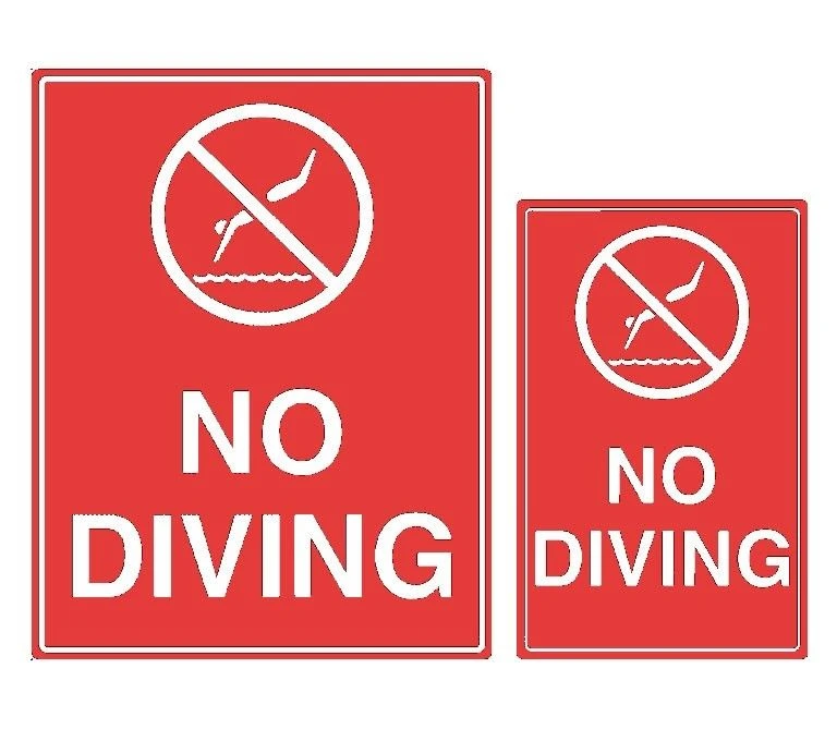 No Diving Sign 3 No Diving Sign
