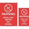 Warning Shallow Water Sign -Swim Hub Pro 18148
