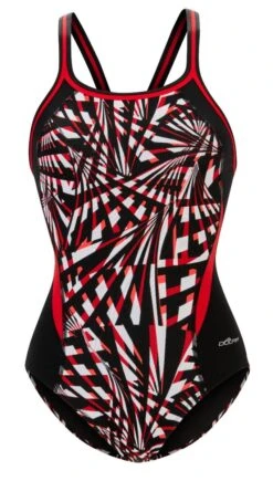 Dolfin Women's Print Color Block DBX Back One Piece -Swim Hub Pro 5m00 b39d front2