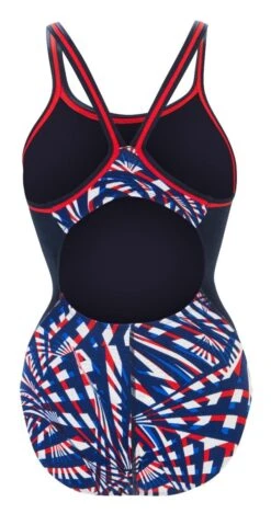Dolfin Women's Print Color Block DBX Back One Piece -Swim Hub Pro 5m00 b41d back