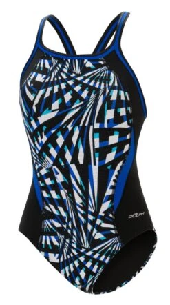 Dolfin Women's Print Color Block DBX Back One Piece -Swim Hub Pro 5m00 b43d front