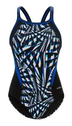 Dolfin Women's Print Color Block DBX Back One Piece -Swim Hub Pro 5m00 b43d front2