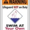 Swim At Your Own Risk Sign 2 Swim At Your Own Risk Sign -Swim Hub Pro 688