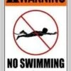 Warning No Swimming Sign -Swim Hub Pro 697