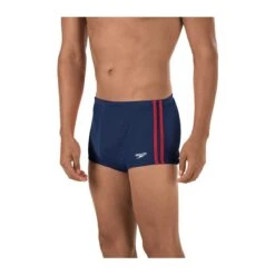 Speedo Solid Poly Mesh Square Leg -Swim Hub Pro 705970 navy red front