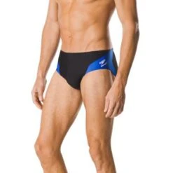 Speedo Spark Splice Brief 16 Speedo Spark Splice Brief -Swim Hub Pro 7705915 0001 black blue front