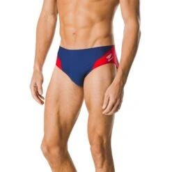 Speedo Spark Splice Brief 15 Speedo Spark Splice Brief -Swim Hub Pro 7705915 0011 navy red front