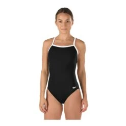 Speedo Solid Endurance Flyback 20 Speedo Solid Endurance Flyback -Swim Hub Pro 819016 black white front