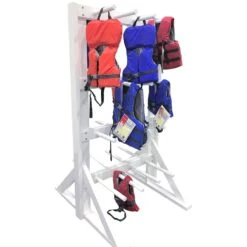 Life Jacket Rack - 32 Capacity 8 Life Jacket Rack - 32 Capacity -Swim Hub Pro 9022 left side with vests