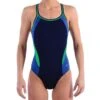 Dolfin Reliance Color Block DBX Back -Swim Hub Pro 9974c navy blue green frontm 1 1