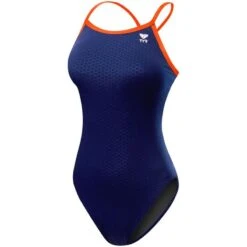 TYR Hexa Durafast Diamondfit 22 TYR Hexa Durafast Diamondfit -Swim Hub Pro dhex7 navy orange front