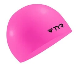 TYR Wrinkle-Free Silicone Swim Cap -Swim Hub Pro lcs fluorescent pink 1