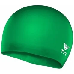TYR Wrinkle-Free Silicone Jr. Cap -Swim Hub Pro lcsjr green