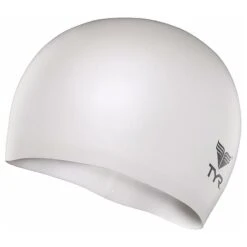 TYR Wrinkle-Free Silicone Jr. Cap -Swim Hub Pro lcsjr white