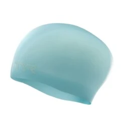 TYR Long Hair Wrinkle-free Swim Cap 18 TYR Long Hair Wrinkle-free Swim Cap -Swim Hub Pro lcsl light blue
