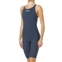 TYR Thresher Open Back 9 TYR Thresher Open Back -Swim Hub Pro tpsfo6 grey red front l