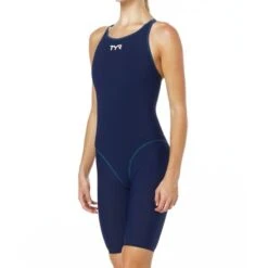 TYR Thresher Open Back 10 TYR Thresher Open Back -Swim Hub Pro tpsfo6 navy blue front l